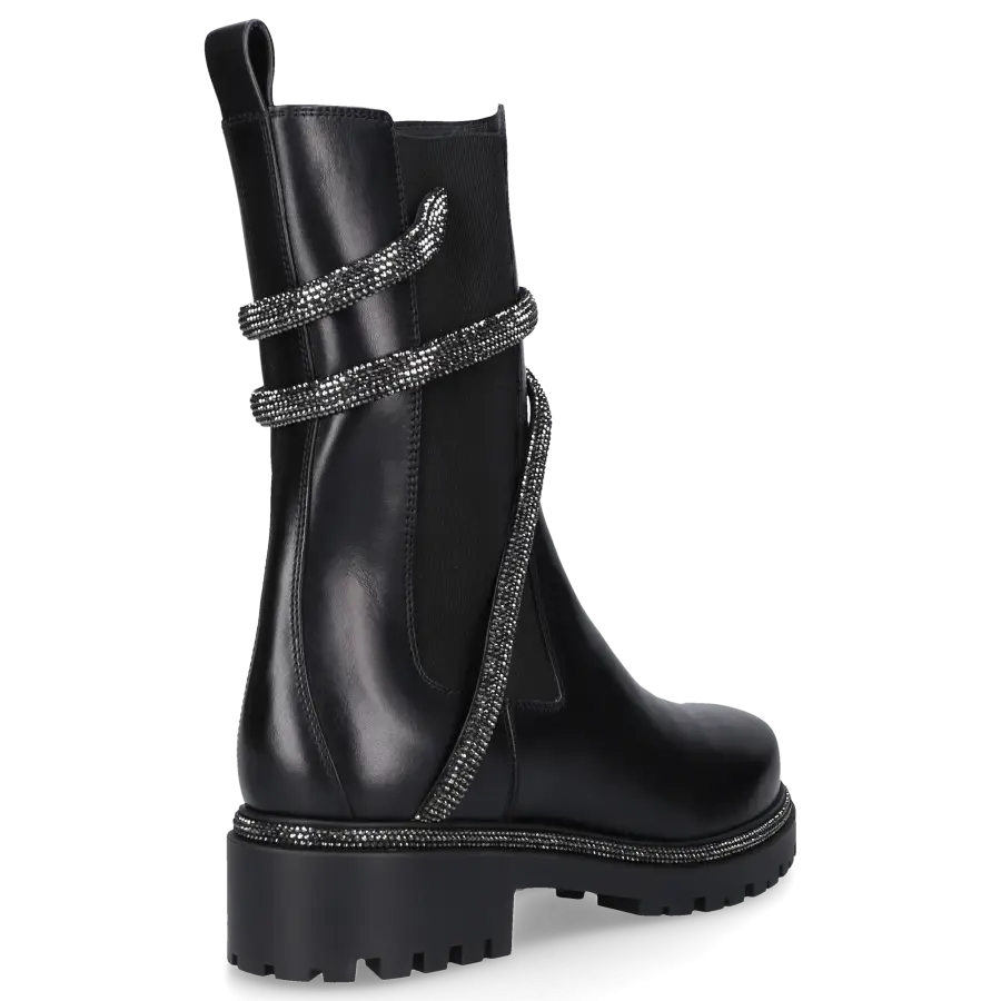 Rene Caovilla - Chelsea Boots CLEO COMBAT Kalbsleder - schwarz