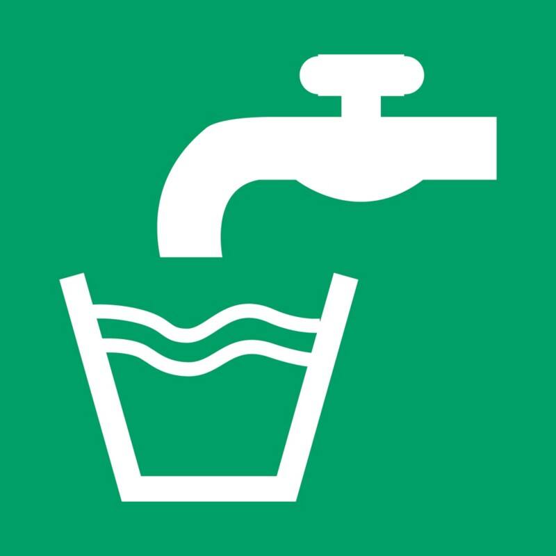 Djois Warnschild Trinkwasser Klebstoff, einschraubbar PP (Polypropylen) 15 (B) x 0,14 (H) cm 3 Stück