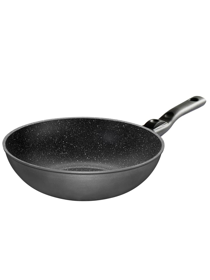 Stoneline Wokpfanne 30 cm mit abnehmbarem Griff | ohne Deckel in Anthrazit günstig kaufen Ø 30 cm
