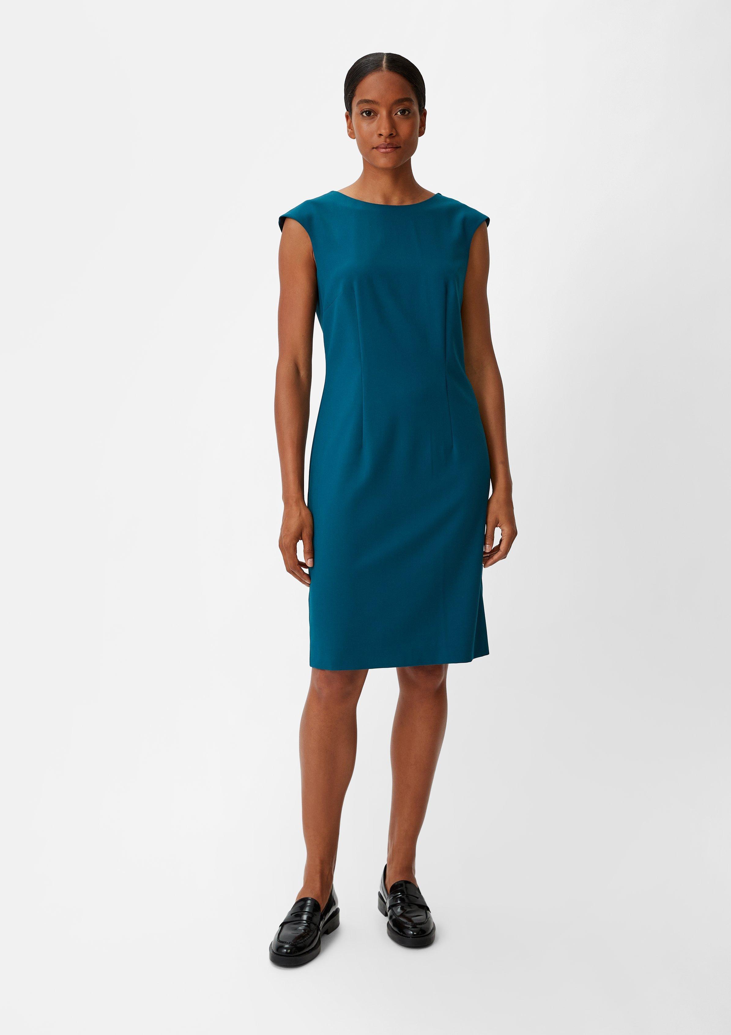 Twill-Kleid aus Viskosemix - petrol