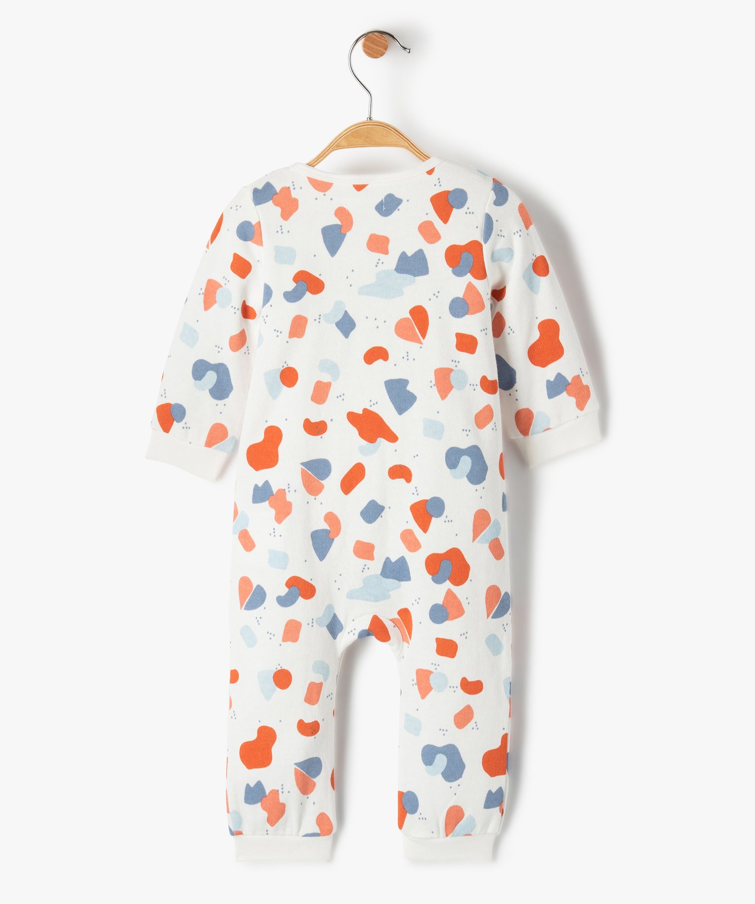 Pyjama bébé imprimé sans pieds avec ouverture devant ecru | GEMO