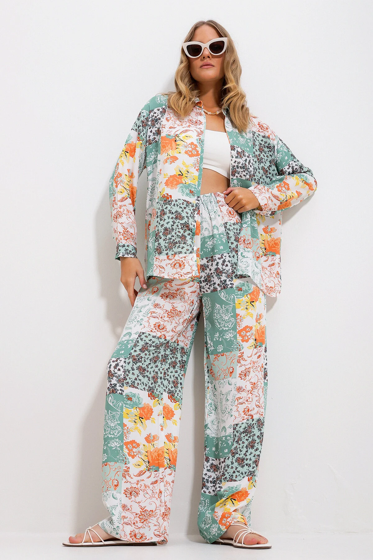 Trend Alaçatı Stili  Zweiteiler - Grün - Regular Fit