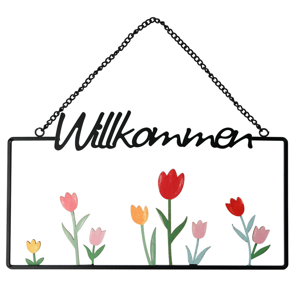 Deko-Hänger Metallschild Willkommen