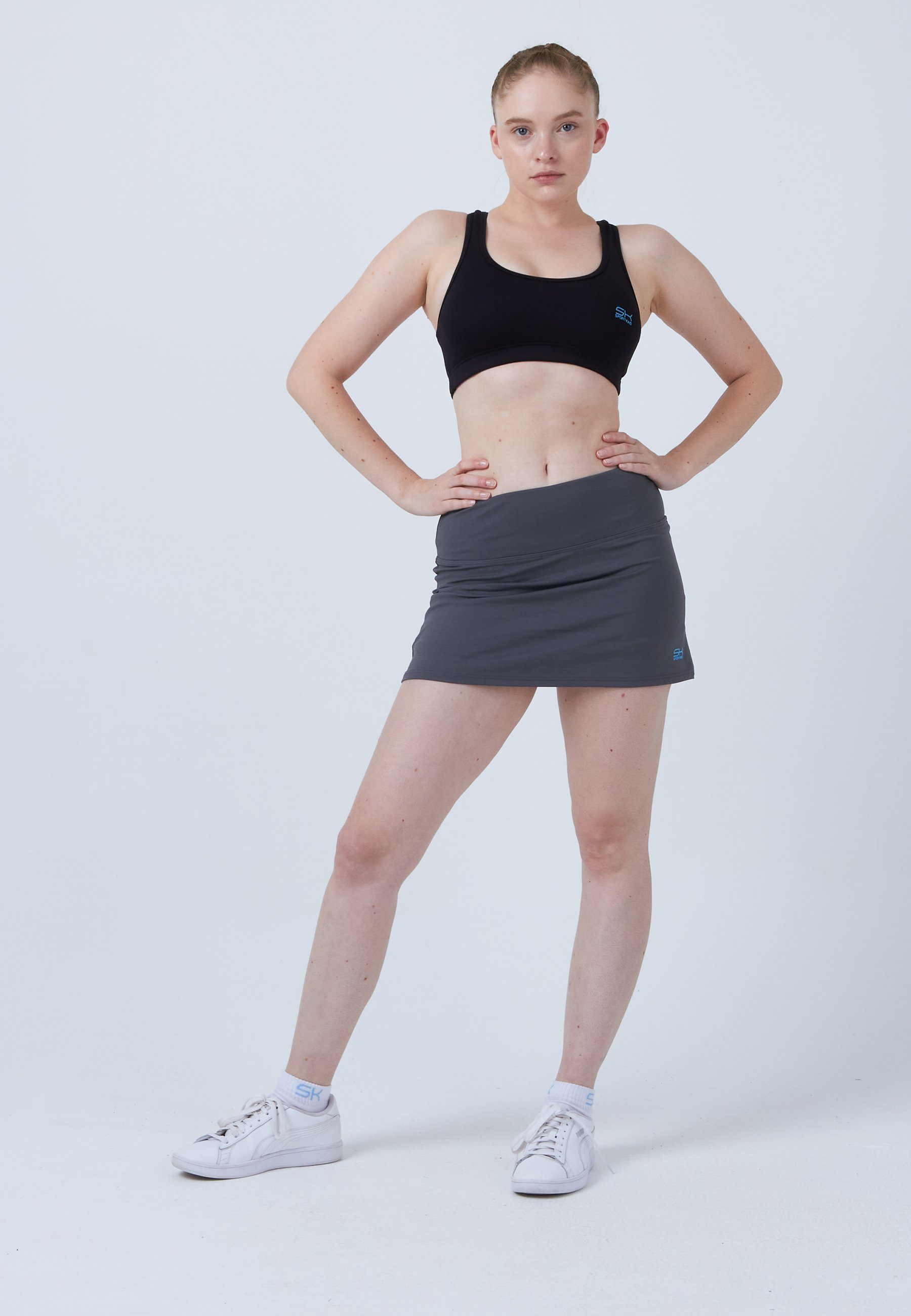 SPORTKIND Tennisrock Basic Tennis Skort Mädchen & Damen grau