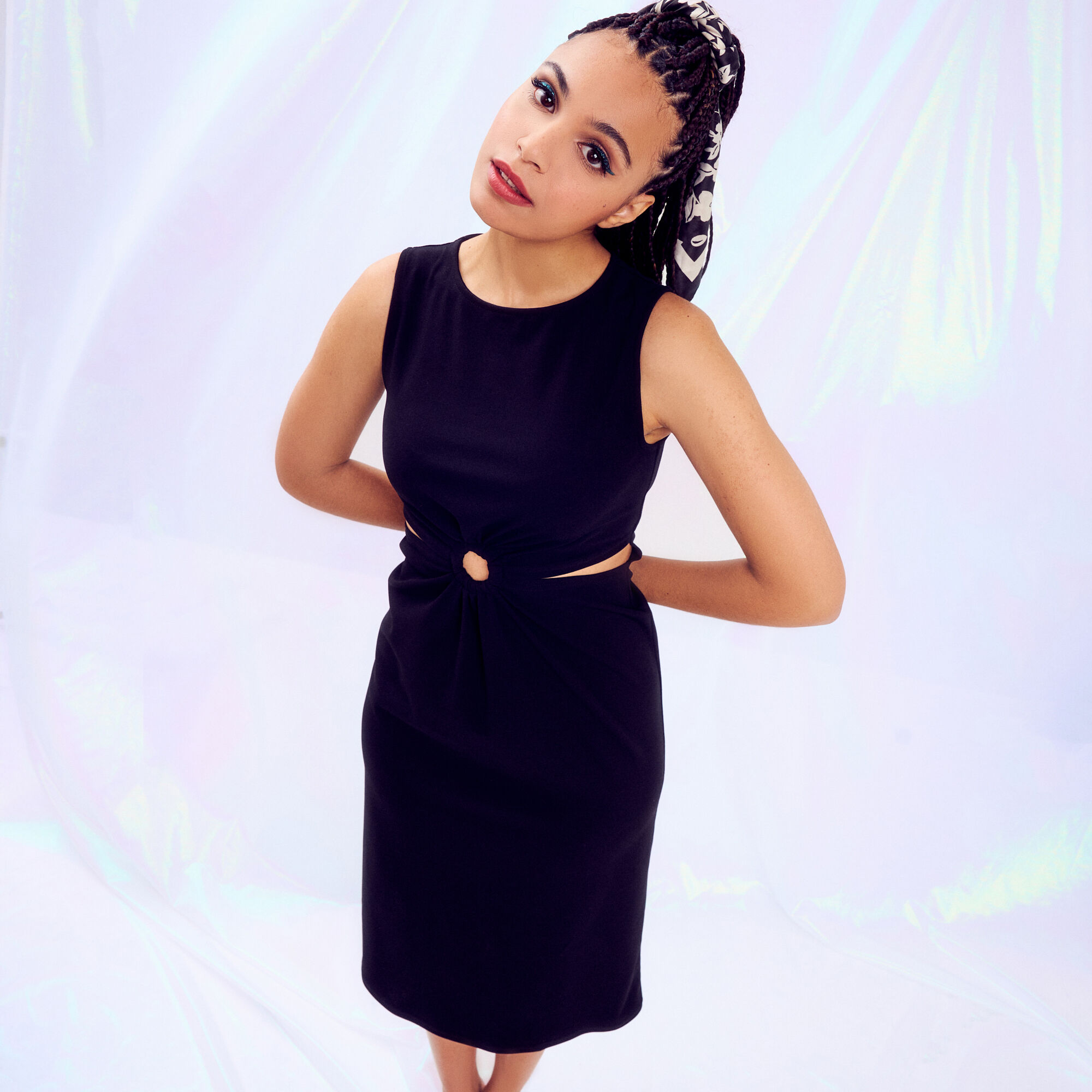 Robe longue droite ouvertures noir femme | Cache Cache
