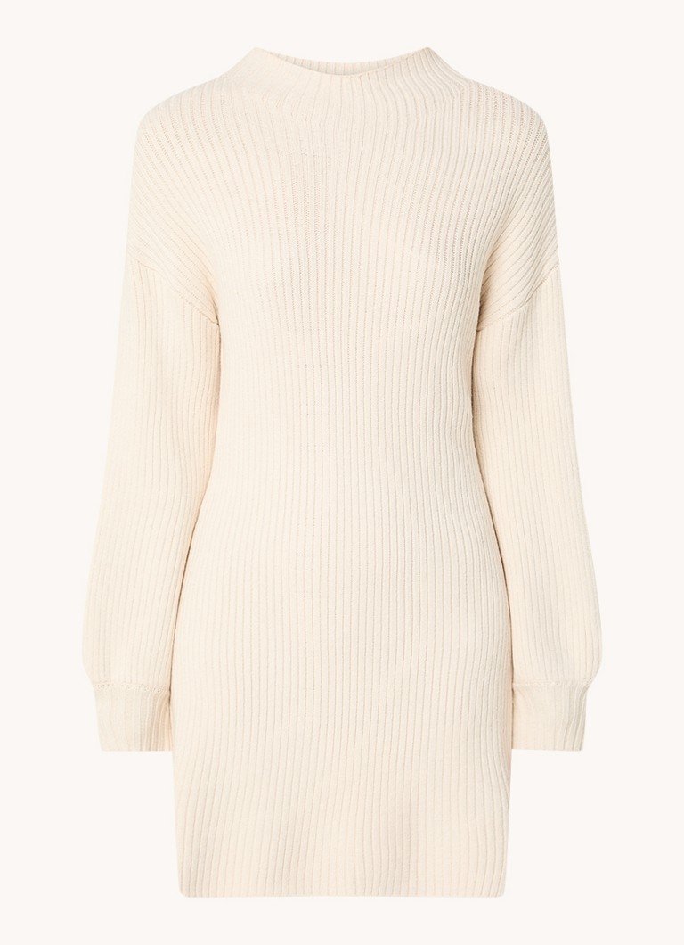Robe pull courte côtelée Myla de French Connection avec manches bouffantes