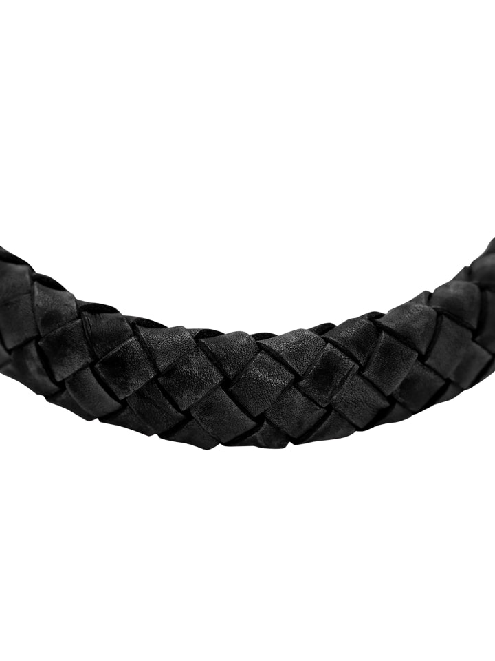 Steel_Art Herrenarmband Lederarmband Enno in schwarz günstig kaufen