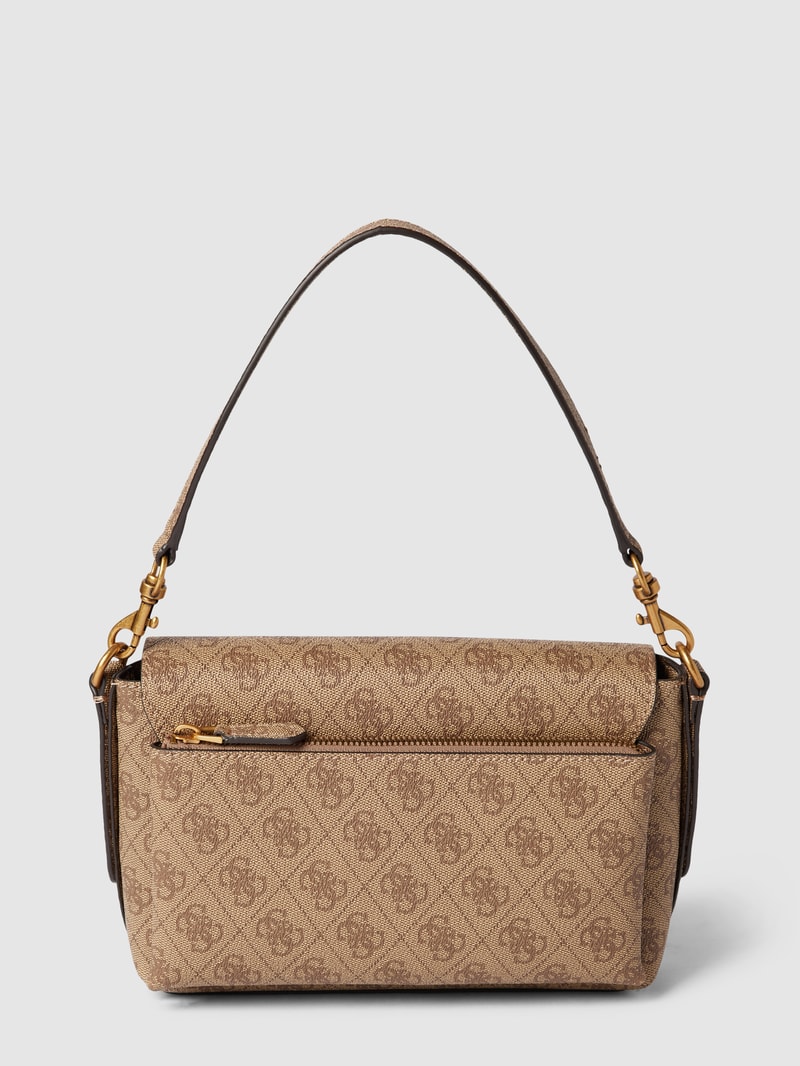 Schultertasche mit Allover-Logo Modell 'BRENTON' in taupe