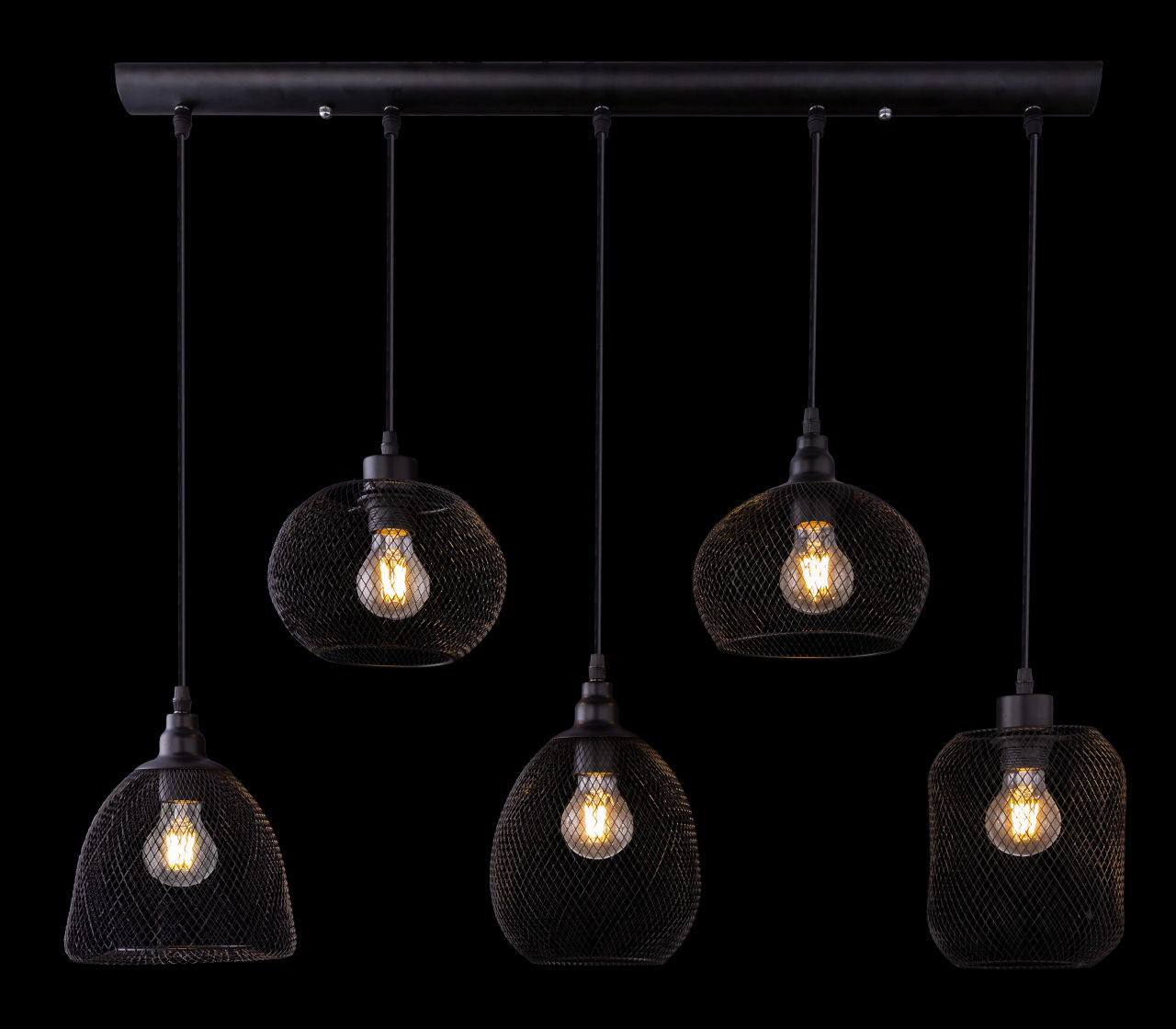 Globo Lighting - ANYA - Hängeleuchte Metall schwarz, 5x E27