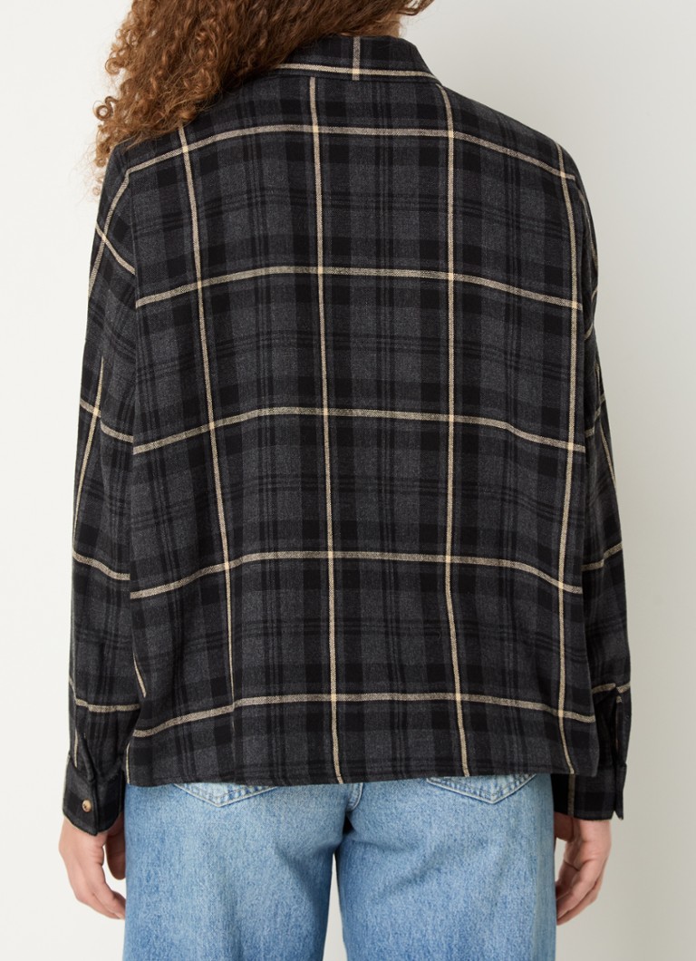 Benetton  Blouse in wolblend met ruitdessin