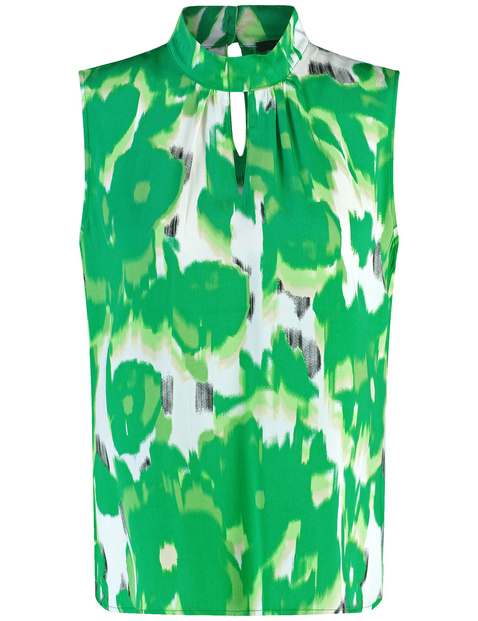 Ärmellose Bluse mit Alloverprint
