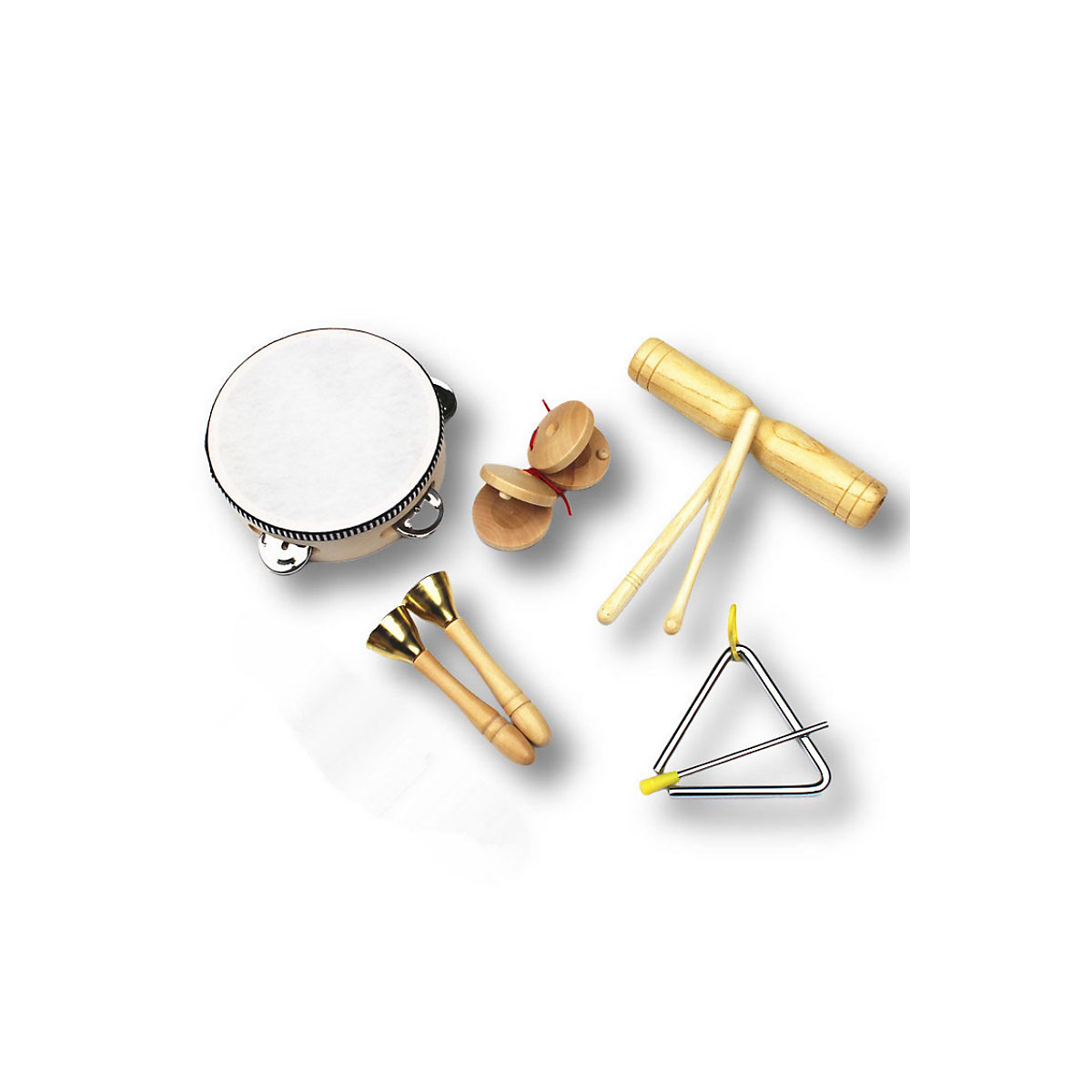 Mmusikalisches Spielzeug für die Früherziehung Musikinstrumentensatz aus Holz, Kombination von Lehrmitteln Rhythmusinstrumente