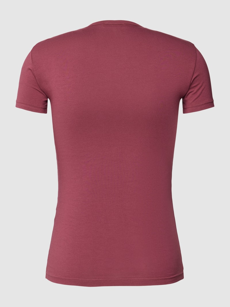 T-Shirt mit Label-Print in bordeaux rot