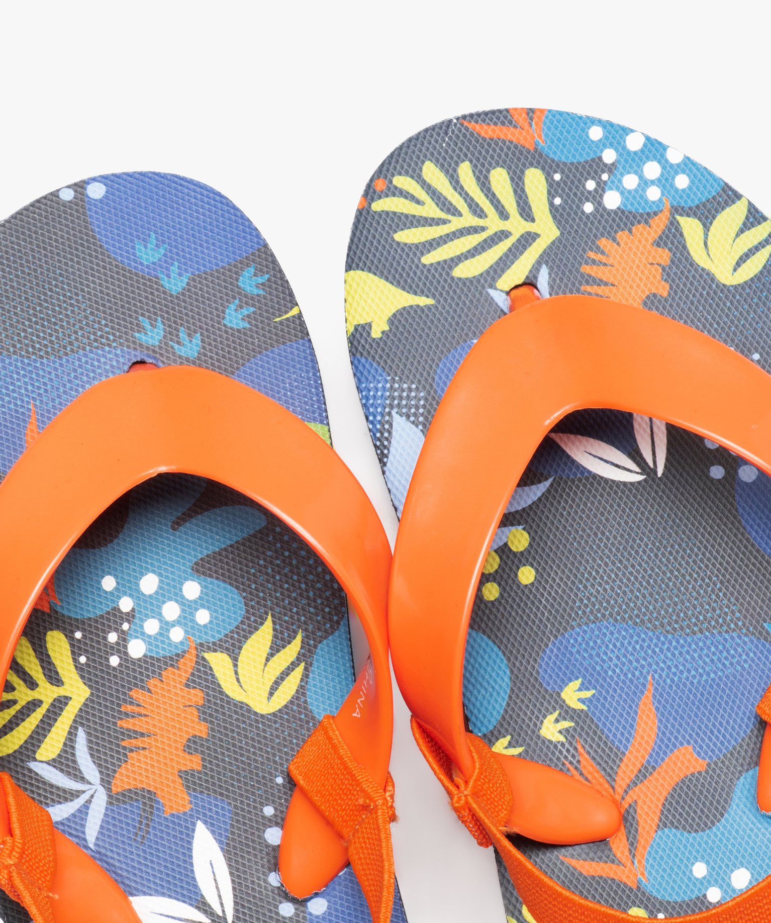 Tongs Garçon à larges brides et semelle imprimée océan bleu | GEMO