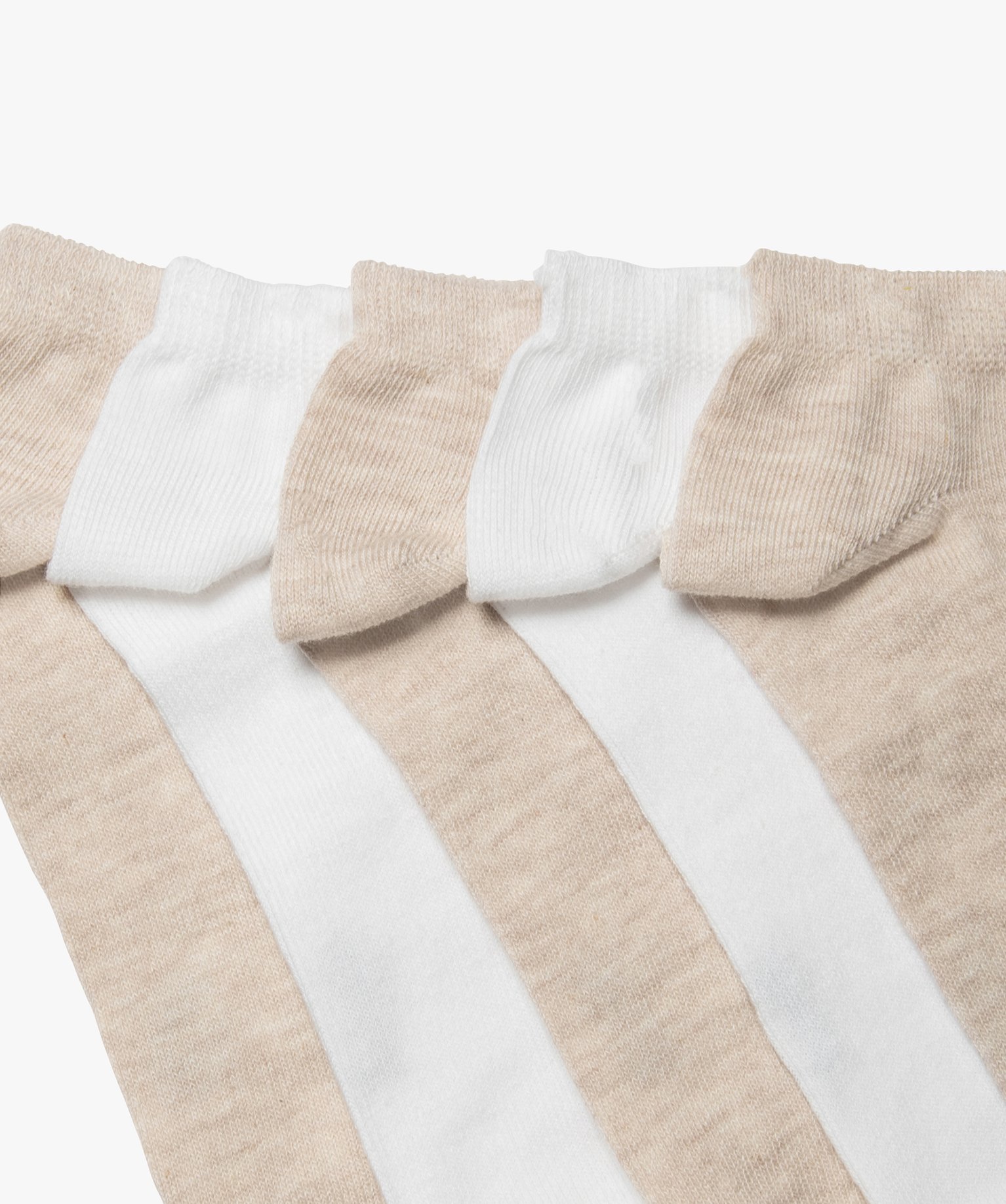 Chaussettes femme ultra courtes unies (lot de 5) beige | GEMO