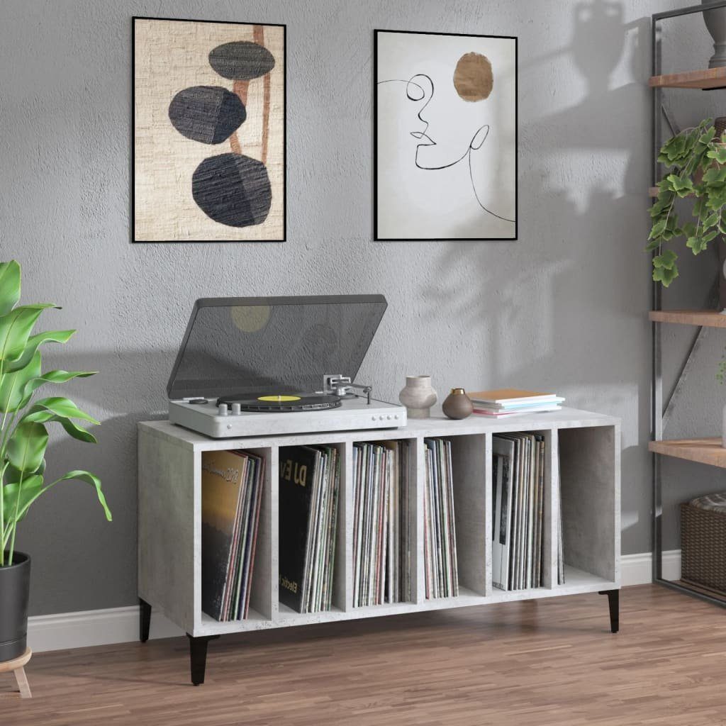 vidaXL Media-Regal Plattenschrank Betongrau 100x38x48 cm Holzwerkstoff, 1-tlg.