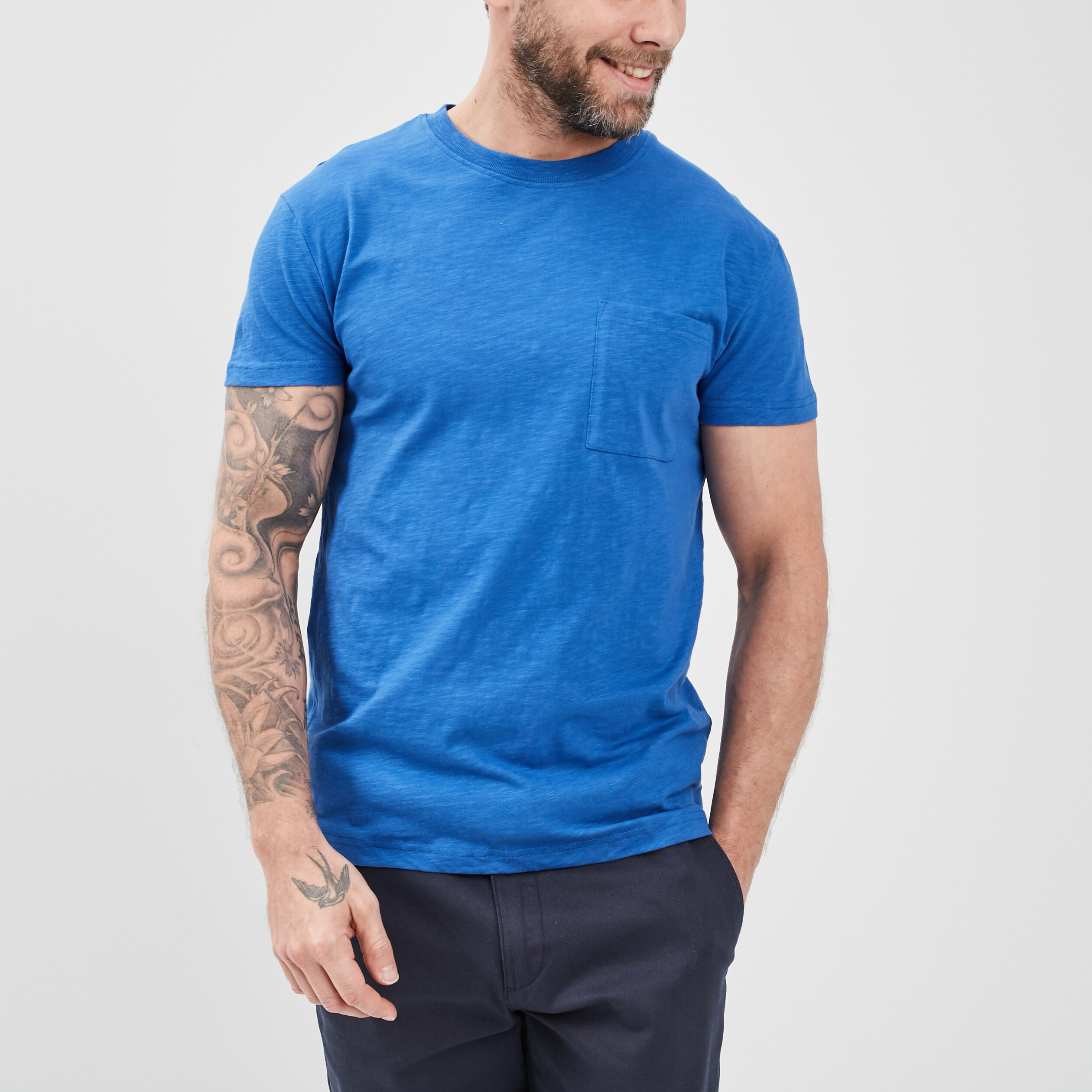T-shirt manches courtes bleu roi homme | La Halle
