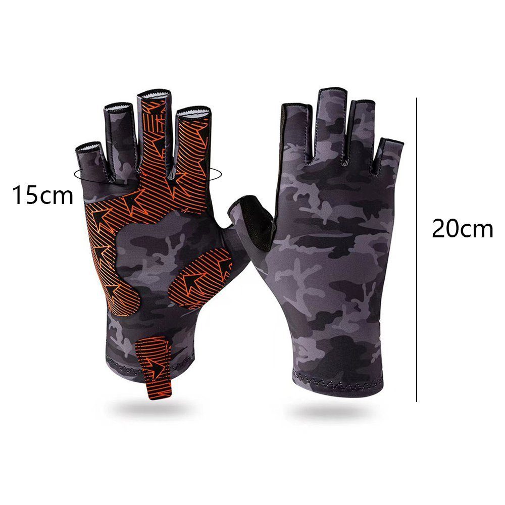 Fokelyi Angelhandschuhe Handschuhe,Halbfinger Angelhandschuhe,Fahrradhandschuhe