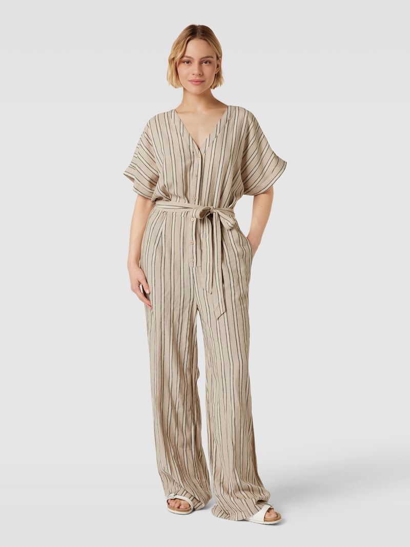 Jumpsuit mit Leinen-Anteil Modell 'Falakka' in taupe