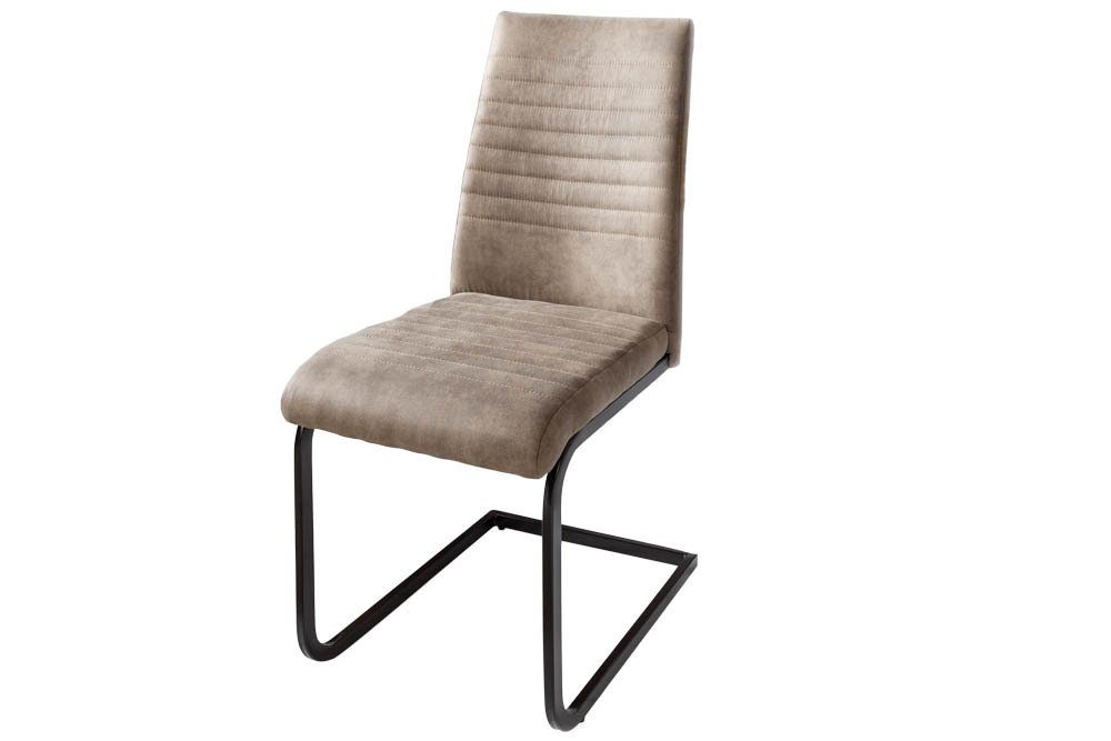 riess-ambiente Freischwinger APARTMENT taupe / schwarz (Einzelartikel, 1 St), Esszimmer · Microfaser · Metall · Industrial