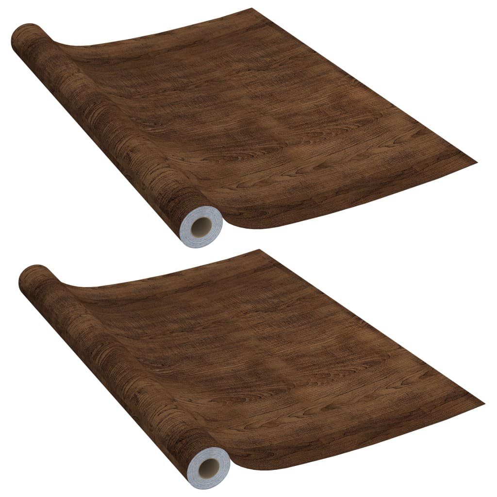 Fensterfolie Selbstklebende Türfolien 2 Stk. Dunkle Eiche 210 x 90 cm PVC, Tapferer Ping