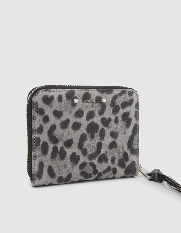 Portefeuille 1440 mini Compagnon gris léopard Femme
