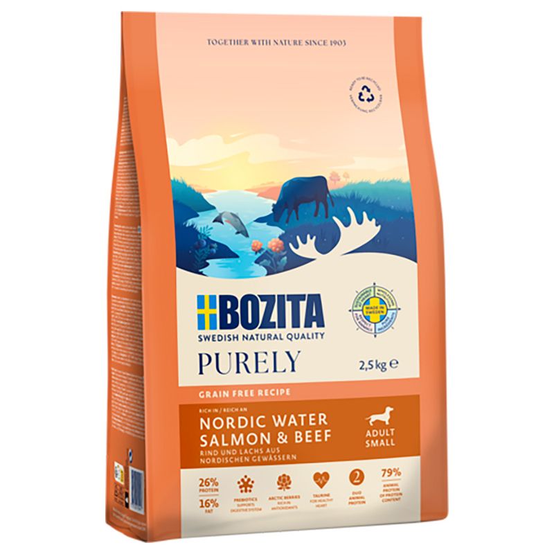 Bozita Dog Purely Adult Small Grain Free Lachs & Rind