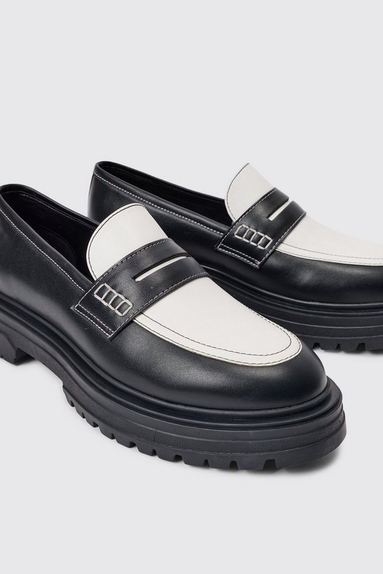 Schwarzer PU-Loafer