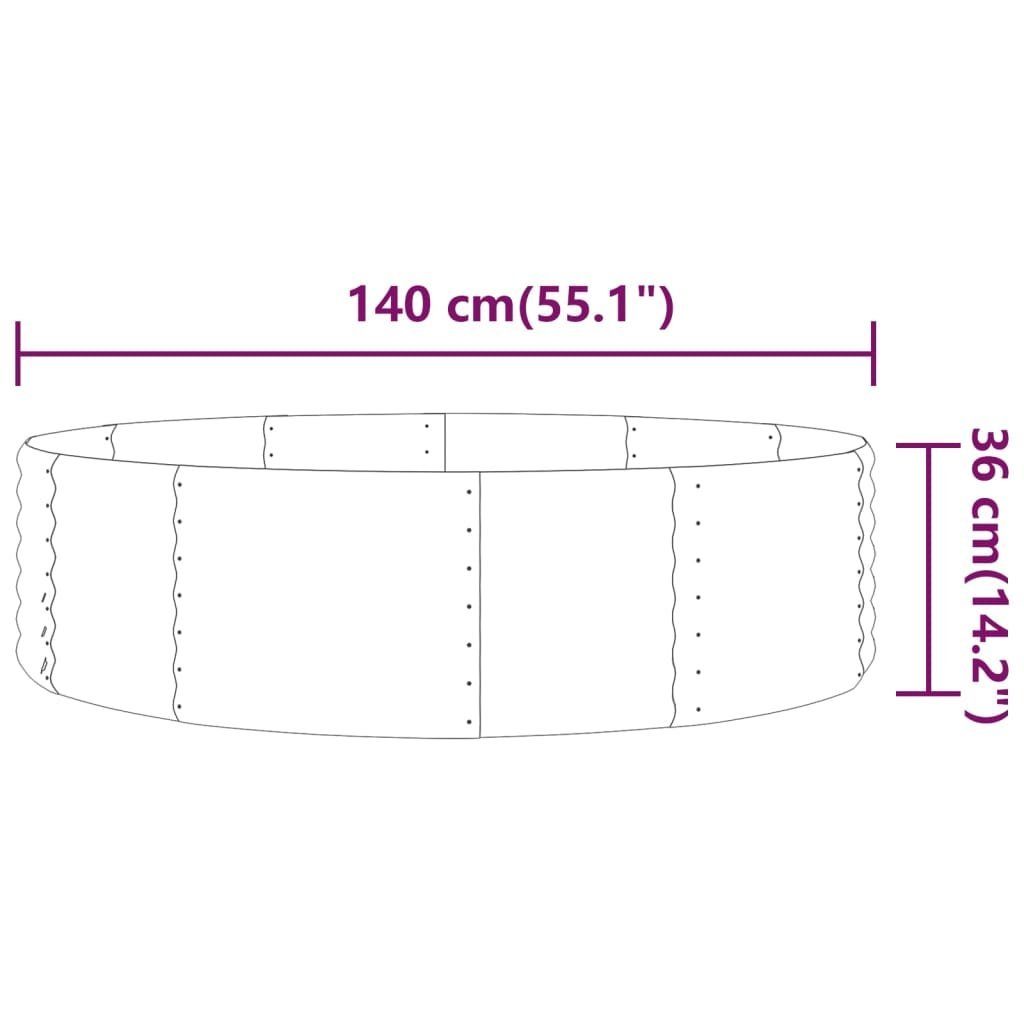 vidaXL Hochbeet Hochbeet Pulverbeschichteter Stahl 140x140x36 cm Grau (1 St)