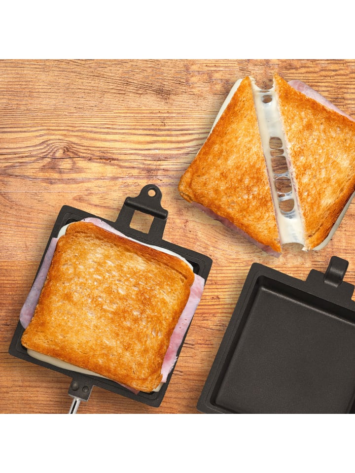 relaxdays 2 x Sandwicheisen in Silber günstig kaufen onesize