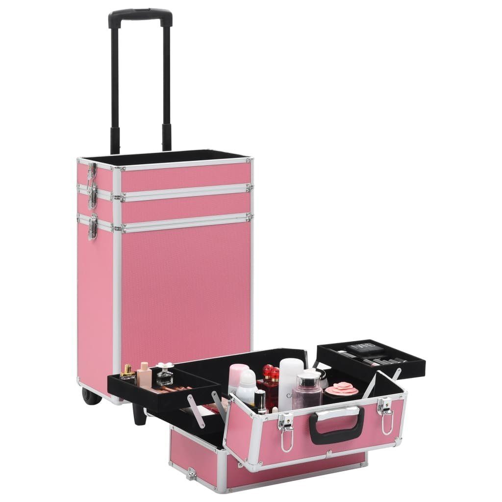 vidaXL Kosmetik-Koffer Kosmetikkoffer Aluminium Rosa