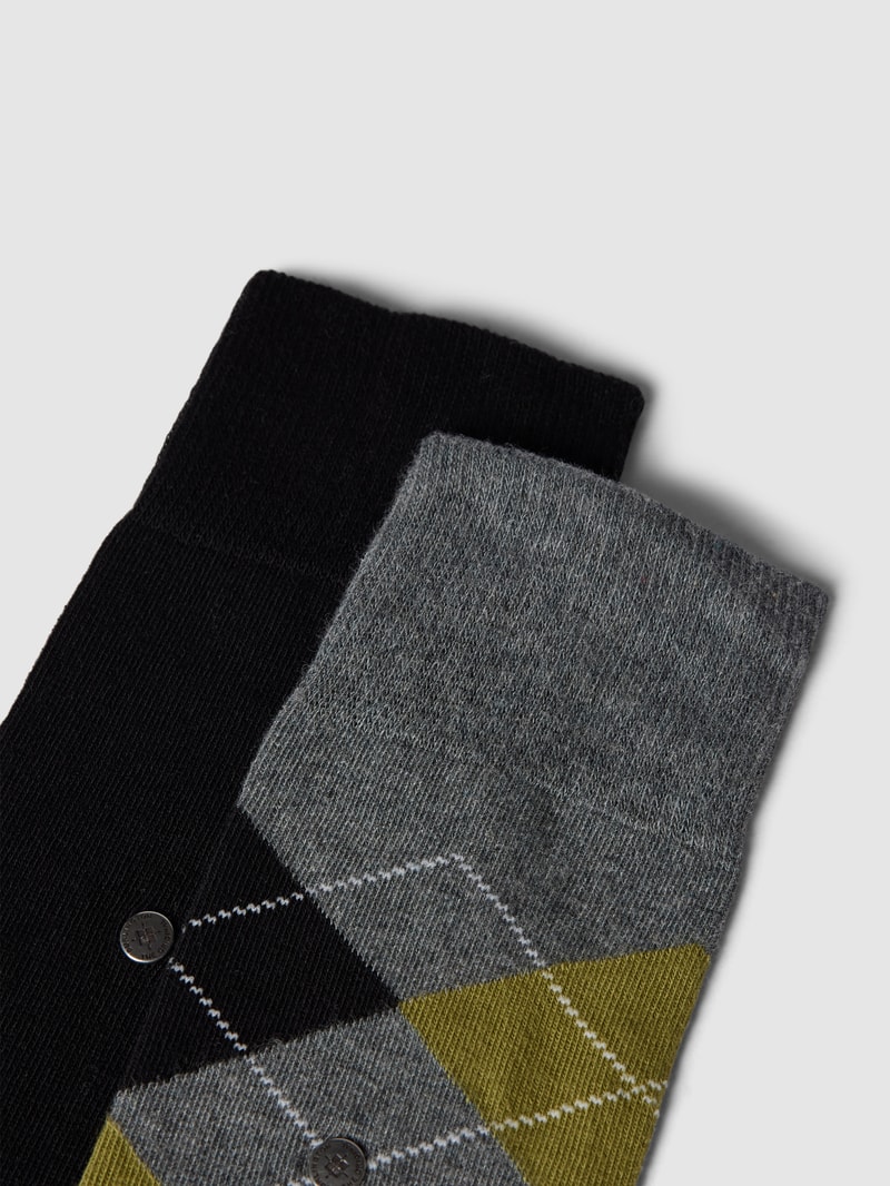 Socken mit Label-Applikation im 2er-Pack in graphit
