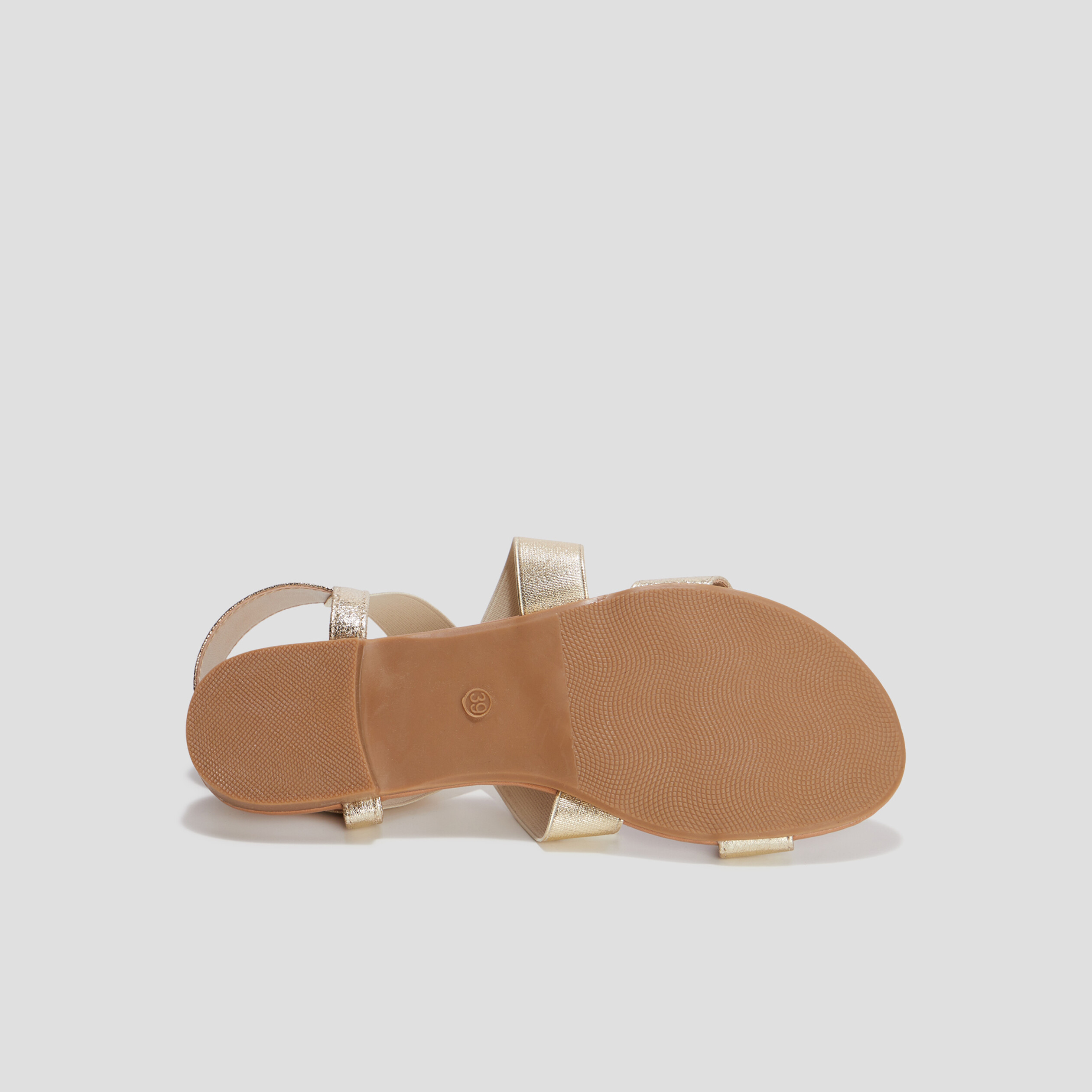 Sandales plates jaune or femme | La Halle