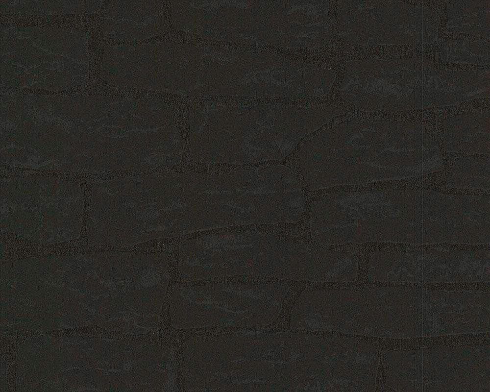 living walls Vliestapete Best of Wood`n Stone, strukturiert, Steinoptik, Strukturmuster, uni, (1 St), Steintapete Modern Schwarz