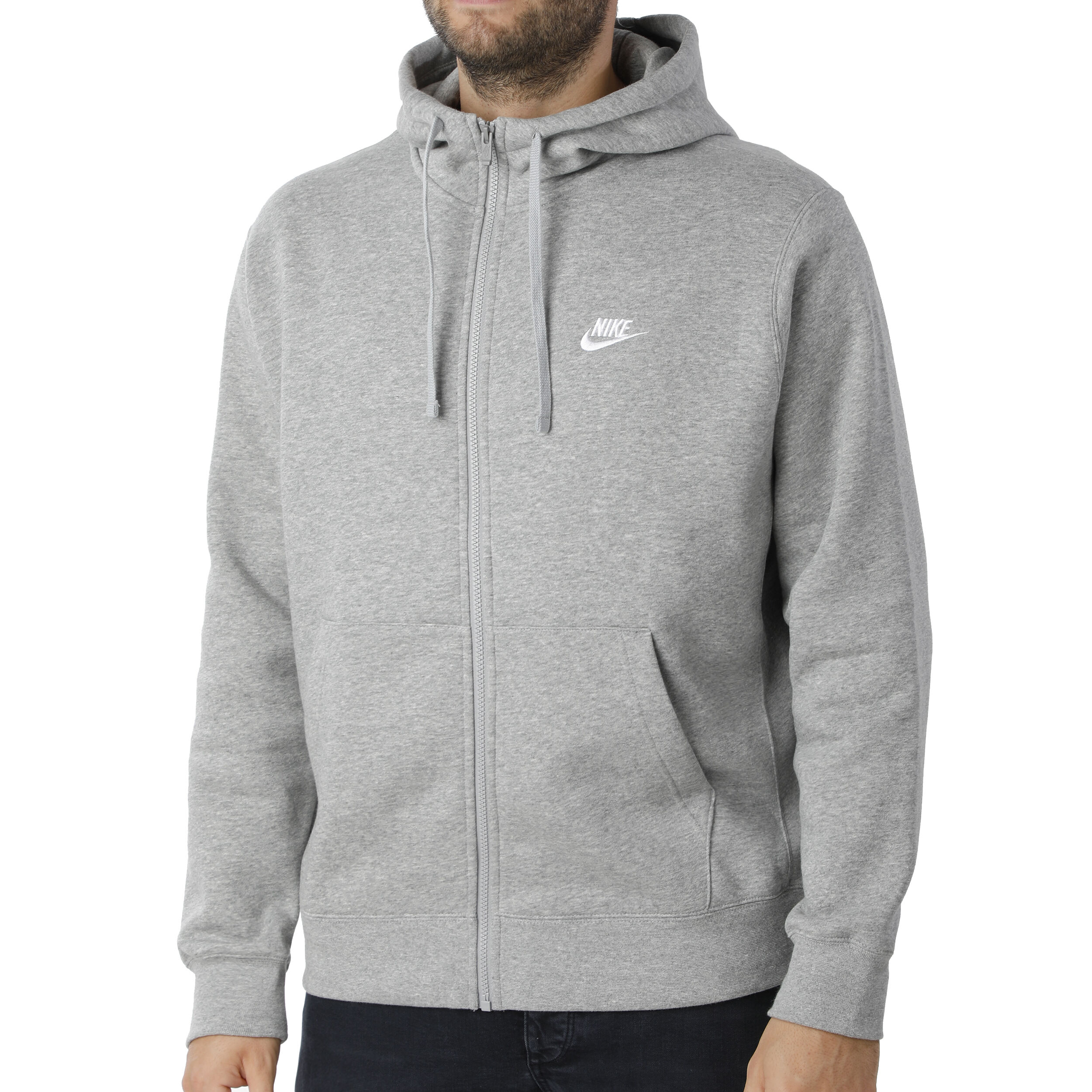 Sportswear Club Sweatjacke Herren - Hellgrau, Weiß