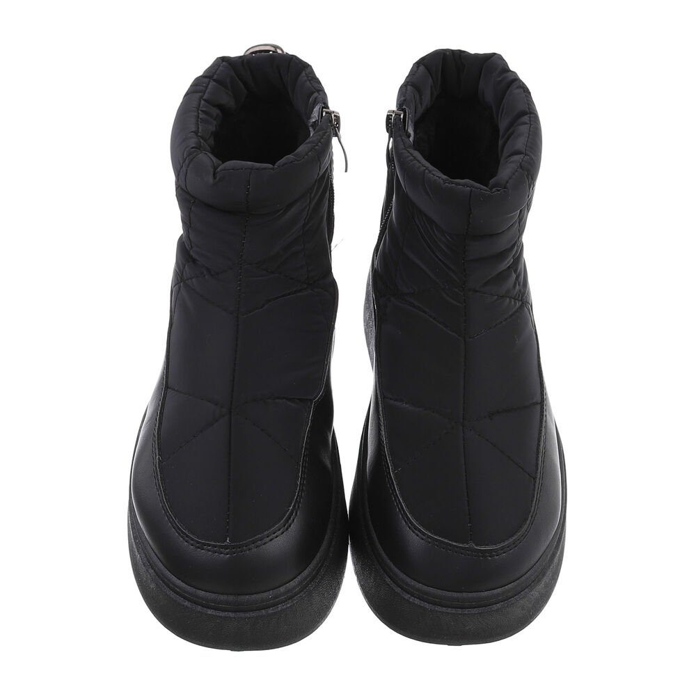 Ital-Design Damen Snowboots Freizeit Snowboots Flach Plateaustiefeletten in Schwarz