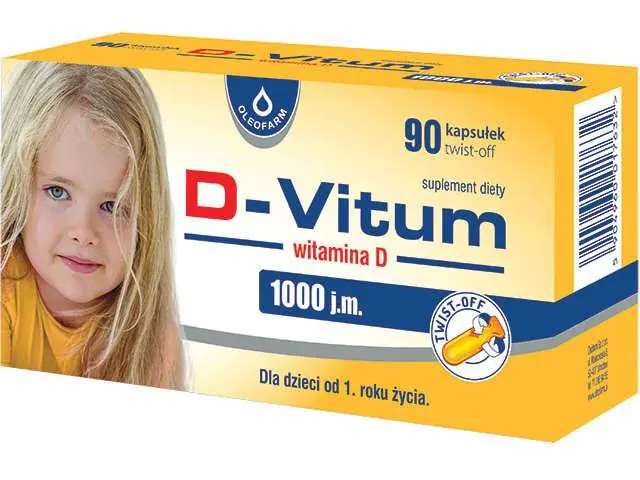 D-Vitum 1000 IU, Vitamin D za djecu od 1 godine, Kapsule sa navojem