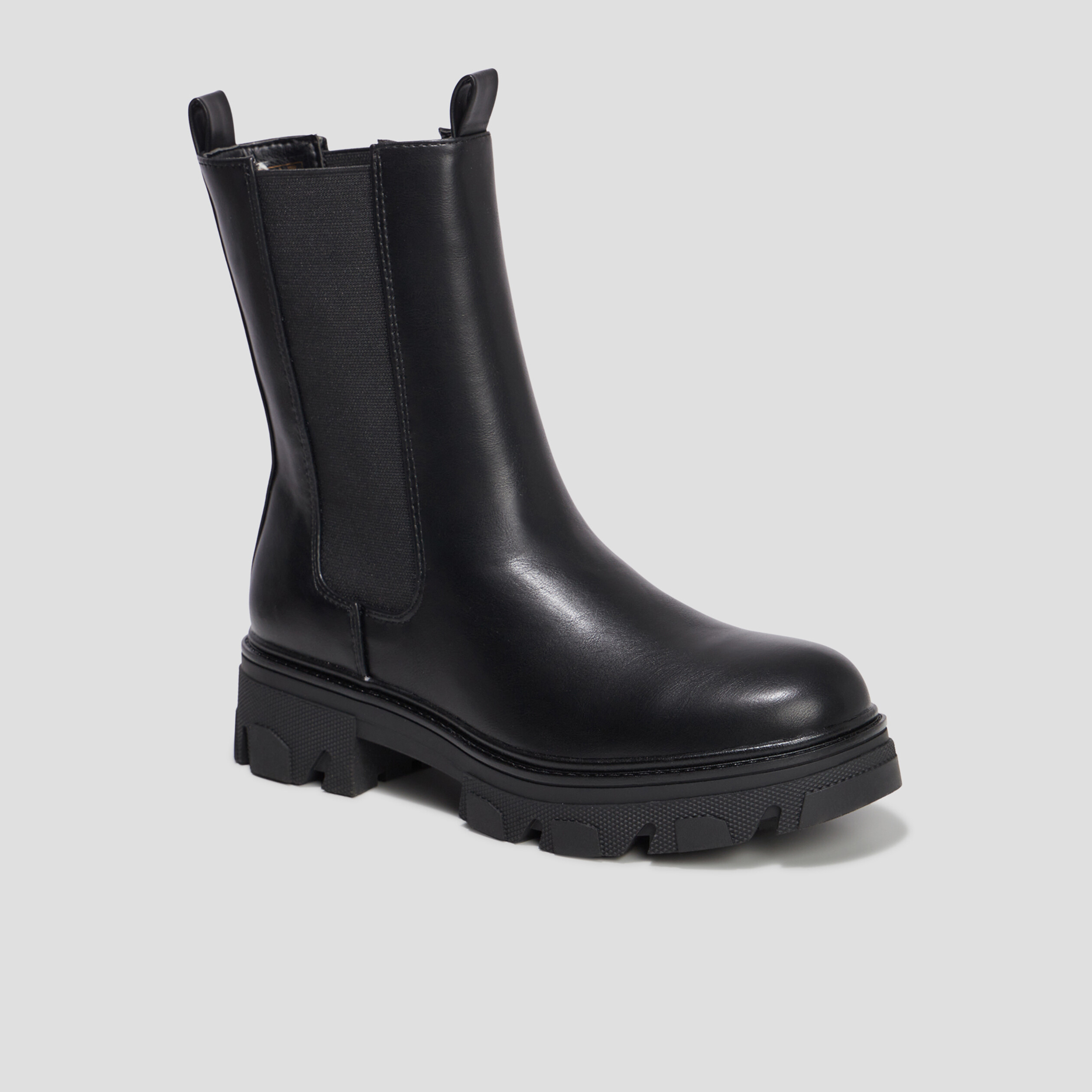 Bottines hautes chelsea noir femme | La Halle