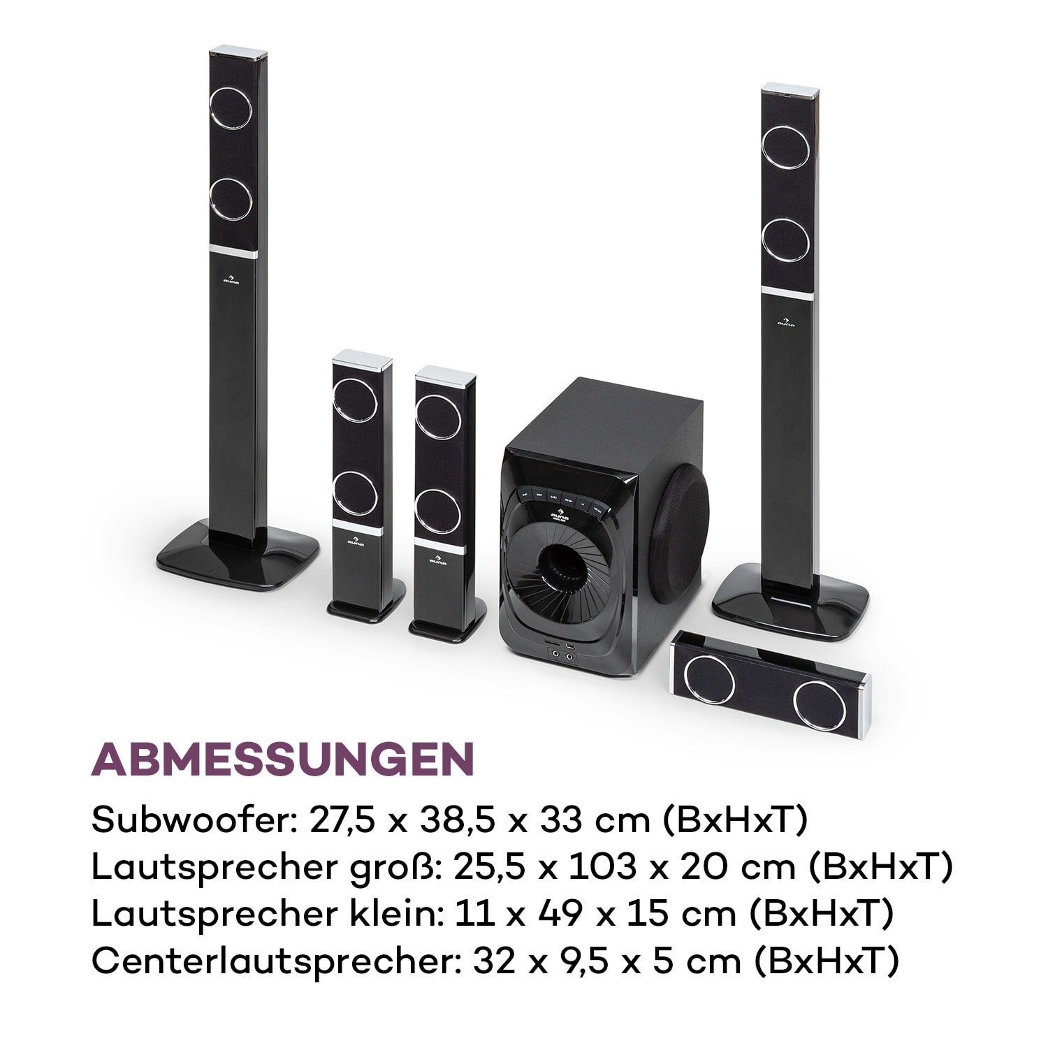Auna Areal 825 5.1 Lautsprecher System (Bluetooth, 100 W)