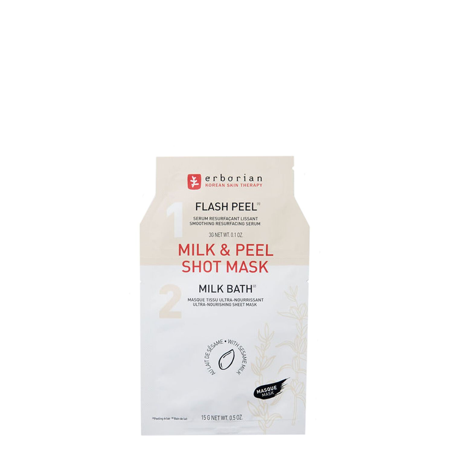 Erborian Milk & Peel Sérum + Masque Tissu Ultra-Nourrissant
