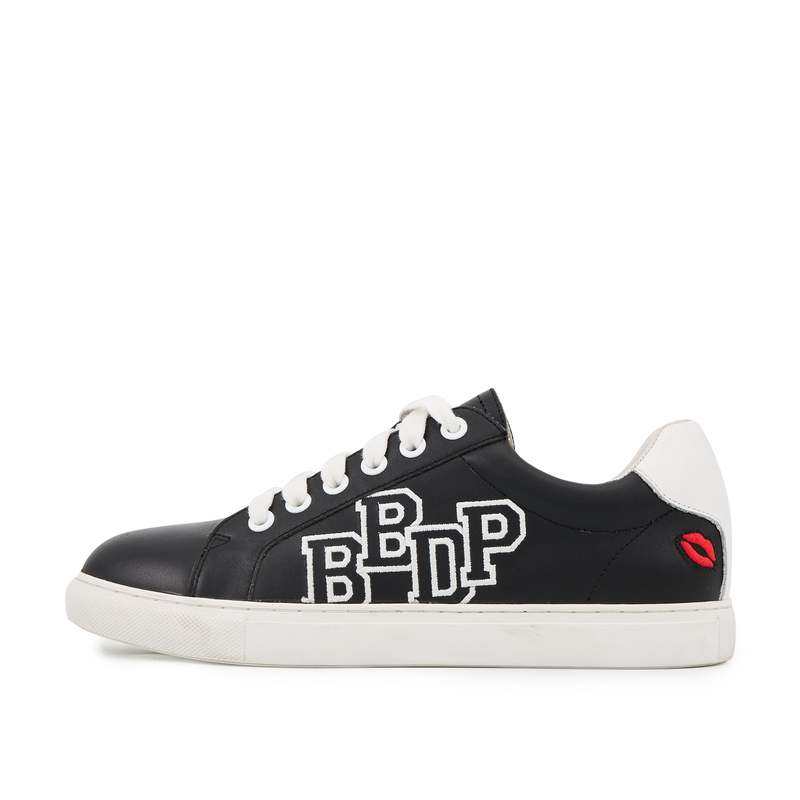 Baskets en cuir Simone college noir blanc