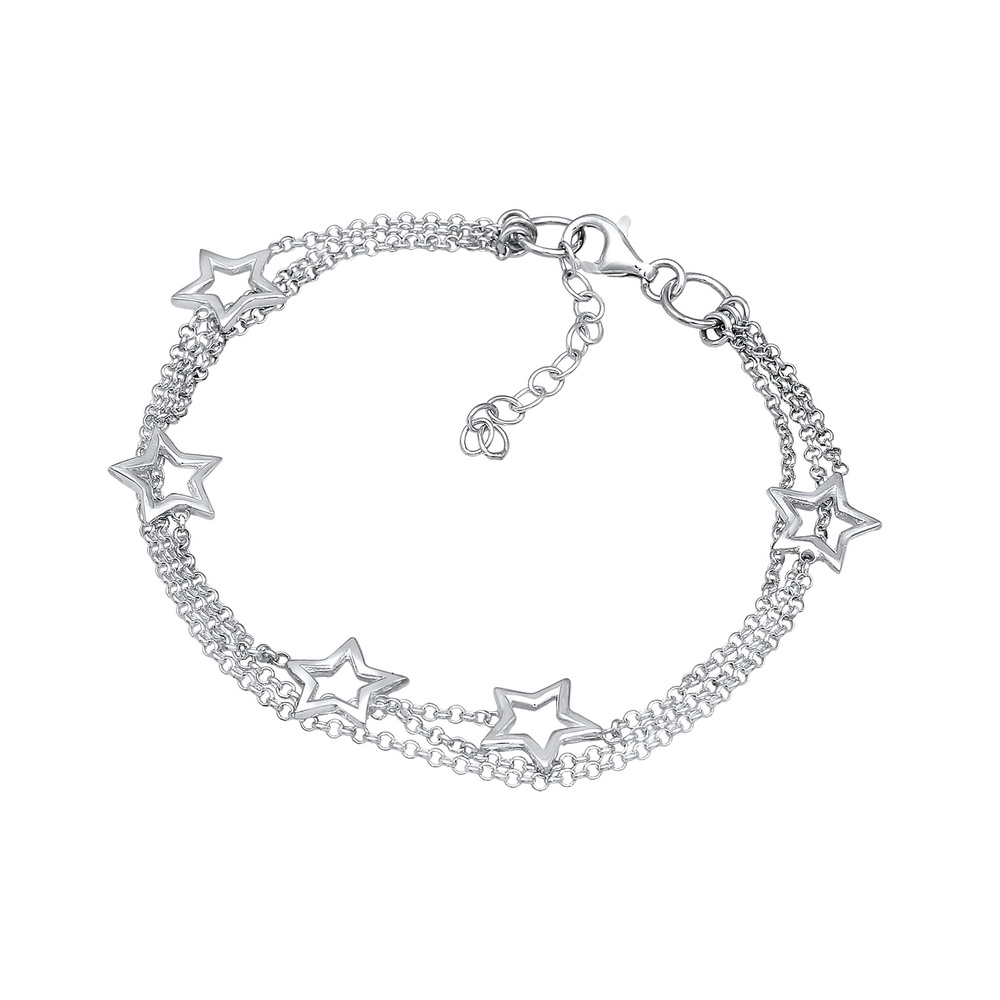 Elli Elli Bracelet 3-Lagig Sterne 925 Sterling Silber Bracelet