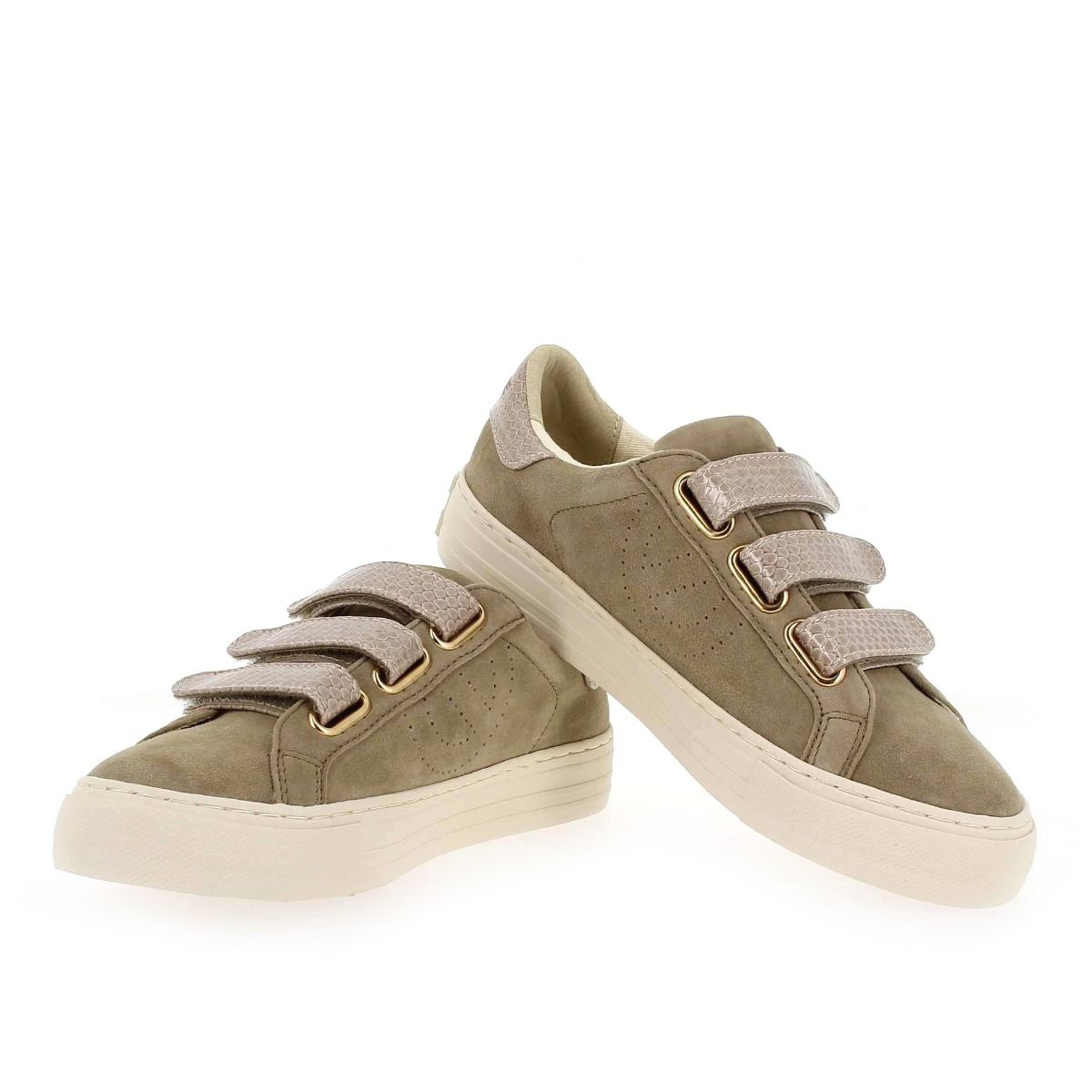 No Name  ARCADE STRAPS PERFOS SUEDE - Beige Taupe