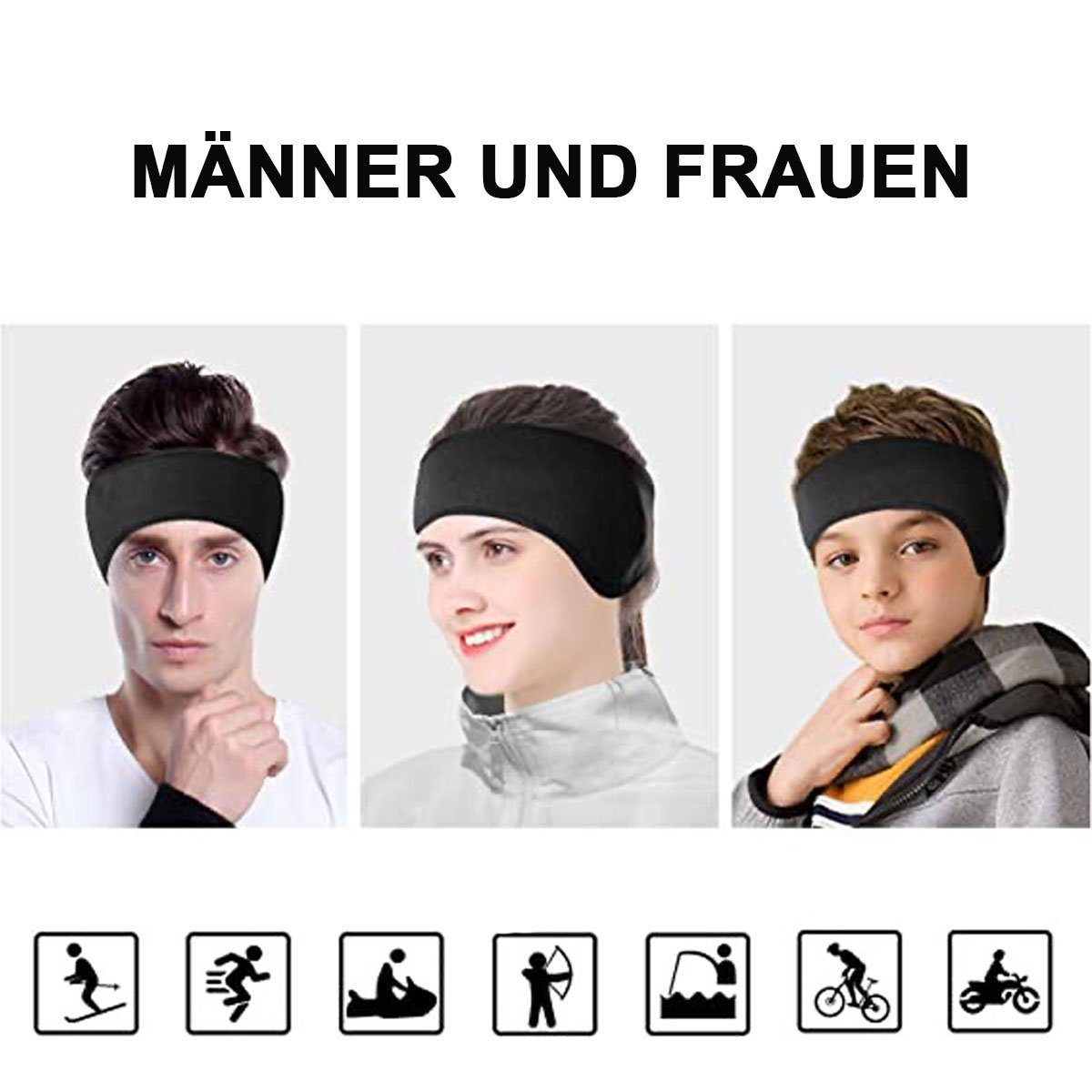 JedBesetzt Ohrenwärmer Sport Stirnband Ohrenwärmer für Damen und Herren-Herbst/Winter