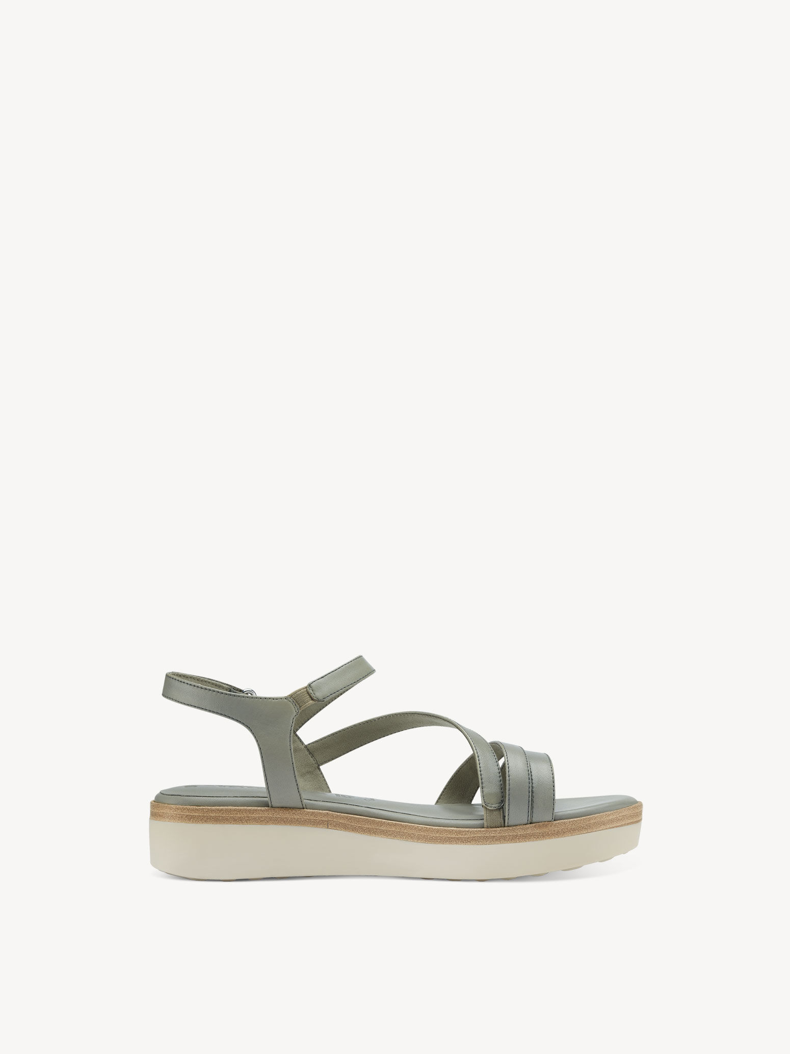 Sandale à talon en cuir - vert