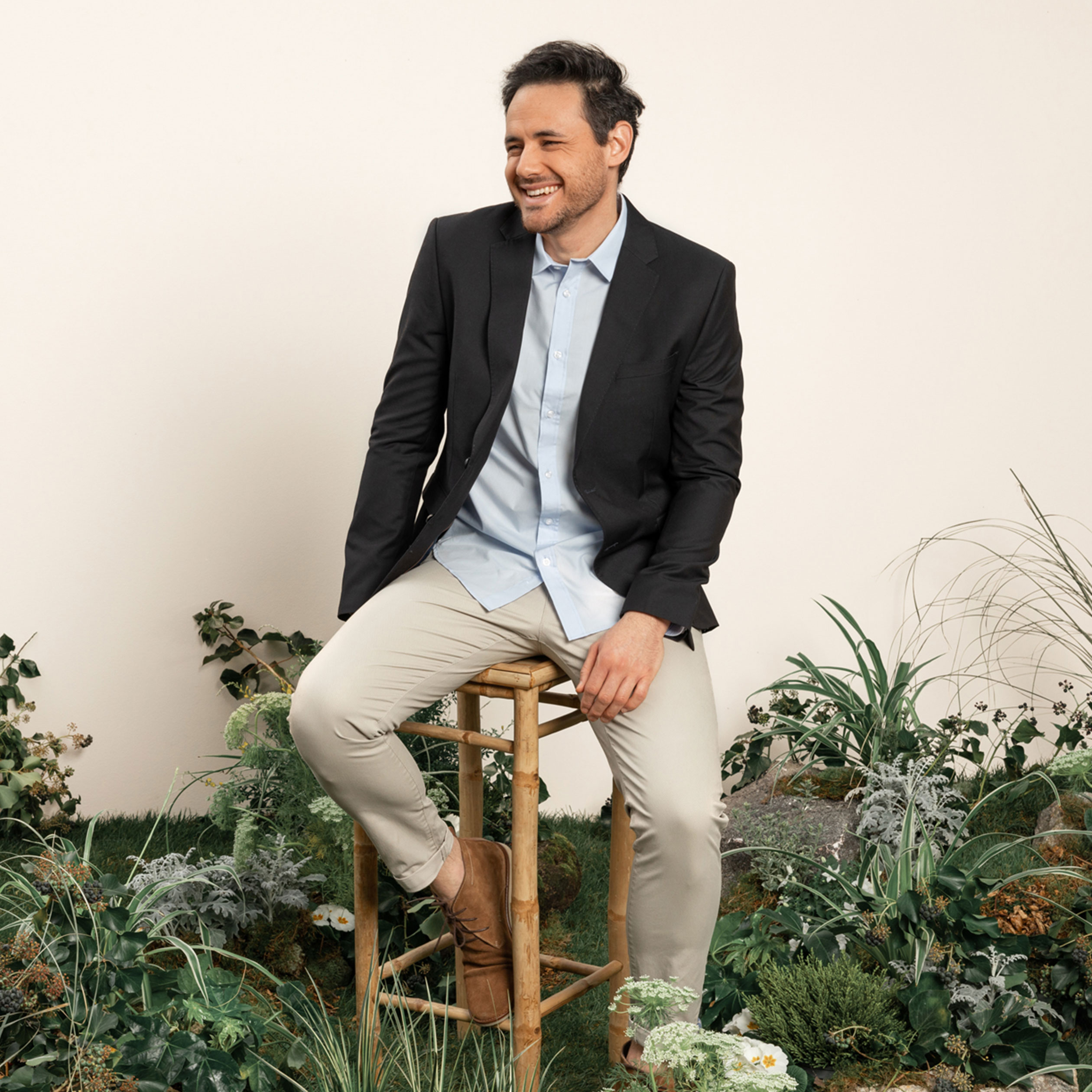 Veste ajustée boutonnée gris foncé homme | La Halle
