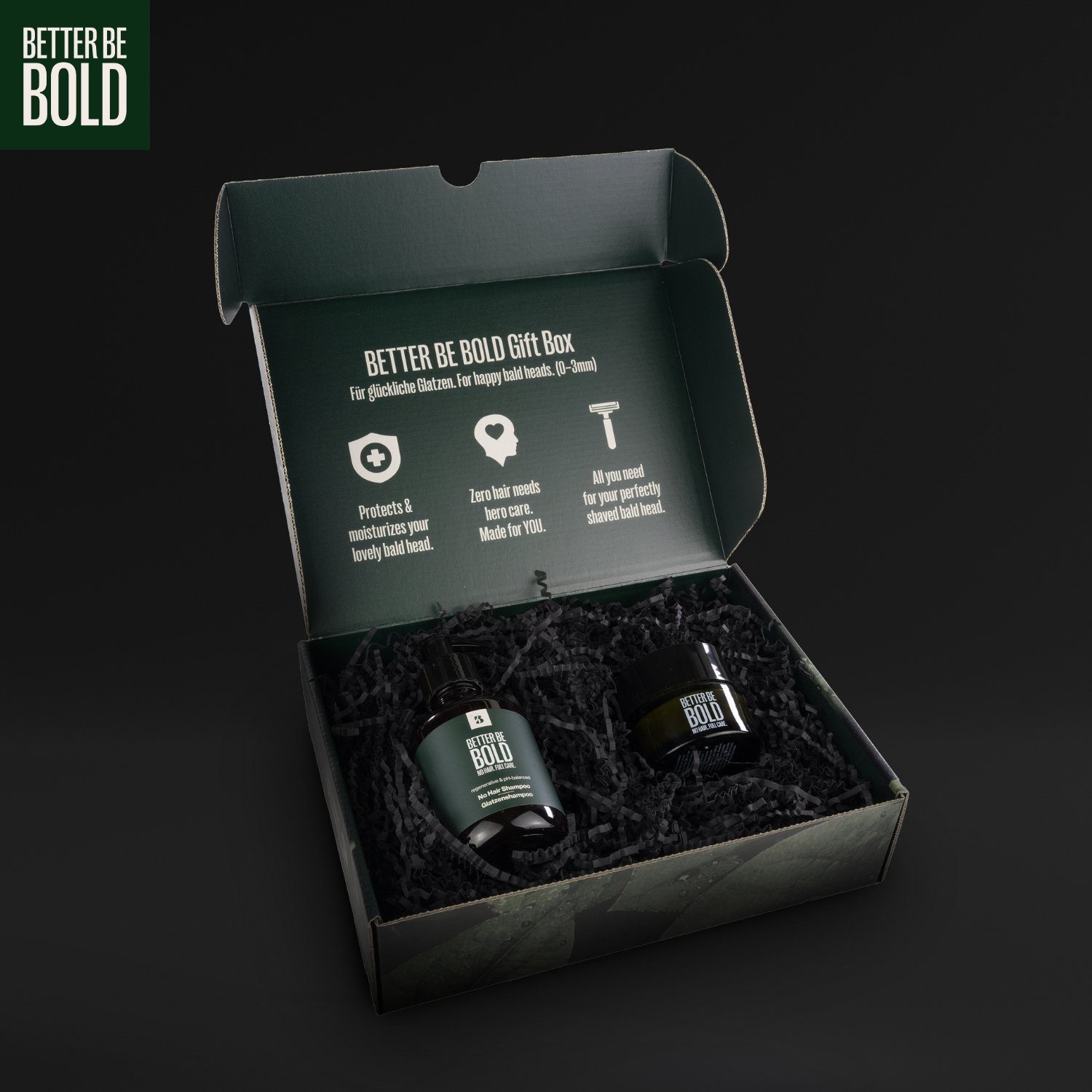 BETTER BE BOLD Pflege-Geschenkbox Geschenkbox für glückliche Glatzen 