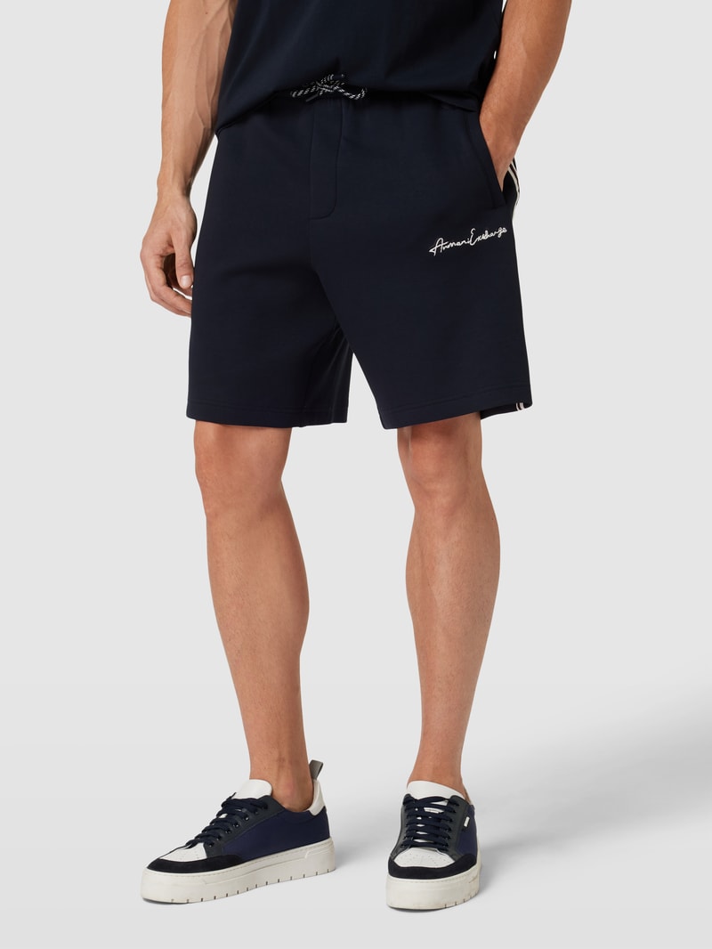 Shorts mit elastischem Bund in dunkelblau