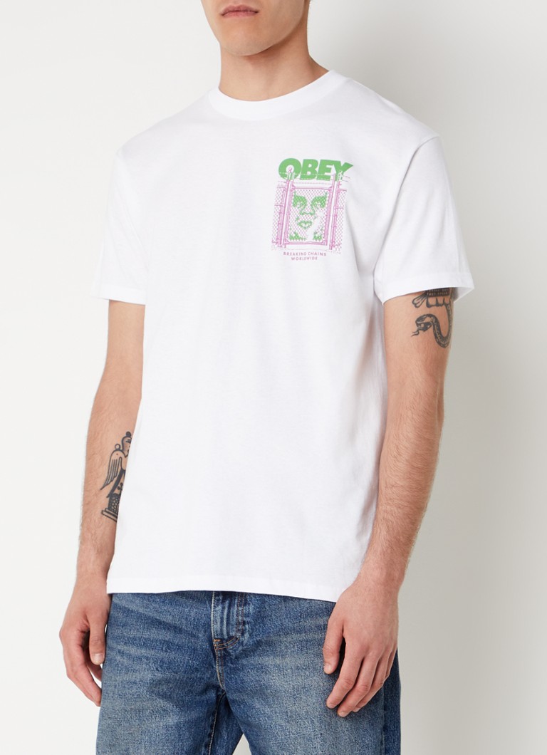 Obey Chain Link T-shirt with logo and back print