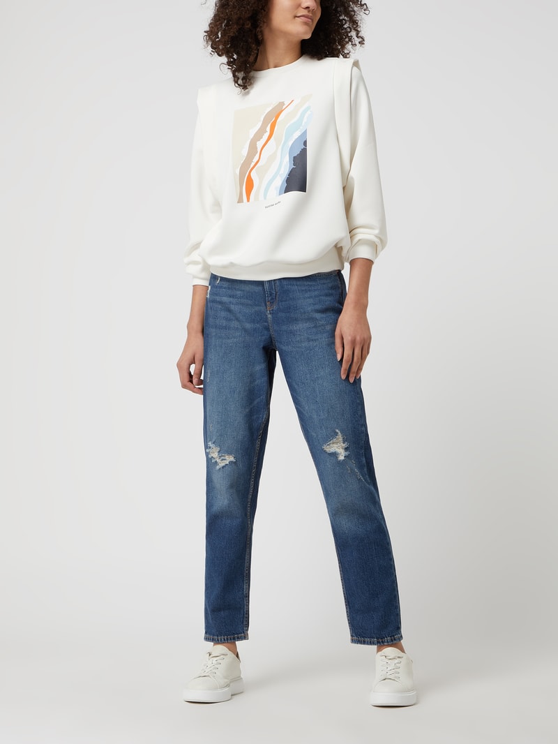 Sweatshirt aus Modalmischung in offwhite